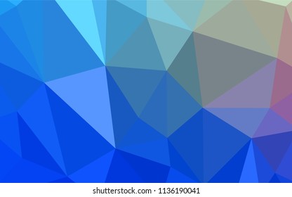 Light BLUE vector gradient triangles pattern. Shining polygonal illustration, which consist of triangles. Polygonal design for your web site.