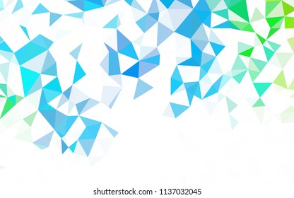 Light BLUE vector gradient triangles texture. A sample with polygonal shapes. A completely new design for your leaflet.