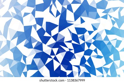 Light BLUE vector gradient triangles template. Shining polygonal illustration, which consist of triangles. Template for cell phone's backgrounds.