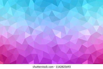 Light BLUE vector gradient triangles pattern. Creative geometric illustration in Origami style with gradient. Triangular pattern for your design.