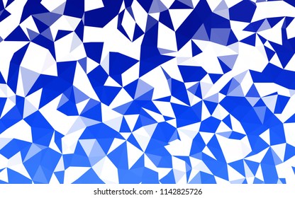 Light BLUE vector gradient triangles template. Shining colorful illustration with triangles. Best triangular design for your business.