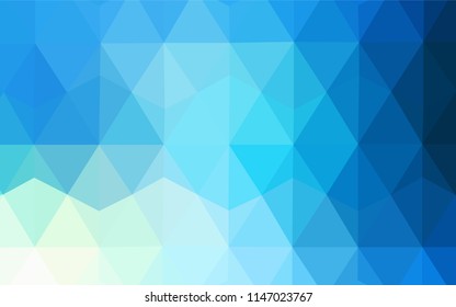 Light BLUE vector gradient triangles template. Shining colorful illustration with triangles. A completely new design for your leaflet.