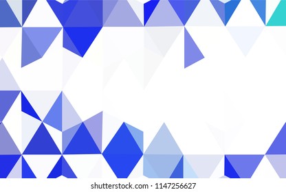 Light BLUE vector gradient triangles template. Shining polygonal illustration, which consist of triangles. A completely new design for your leaflet.