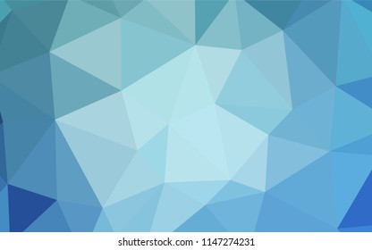 Light BLUE vector gradient triangles pattern. Triangular geometric sample with gradient.  Polygonal design for your web site.