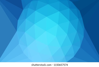 Light BLUE vector gradient triangles pattern with a gem in a centre. A sample with polygonal shapes. Triangular pattern for your design.