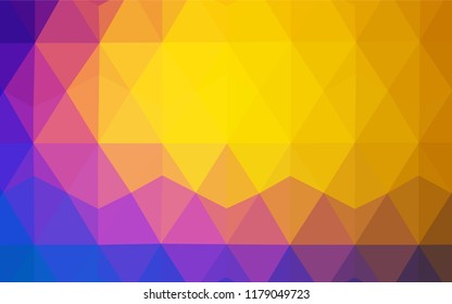 Light BLUE vector gradient triangles template. Shining colorful illustration with triangles. Triangular pattern for your design.