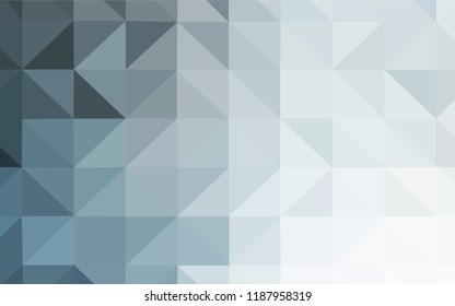 Light BLUE vector gradient triangles template. A sample with polygonal shapes. Triangular pattern for your design.