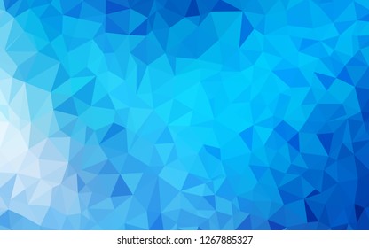 Light BLUE vector gradient triangles template. Modern abstract illustration with triangles. Best triangular design for your business.