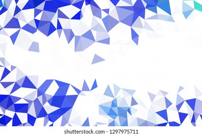 Light BLUE vector gradient triangles template. Elegant bright polygonal illustration with gradient. Template for cell phone's backgrounds.