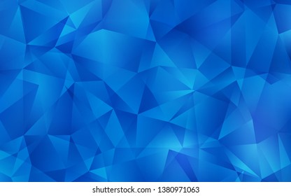 Light BLUE vector gradient triangles pattern. A completely new color illustration in a polygonal style. New template for your brand book.