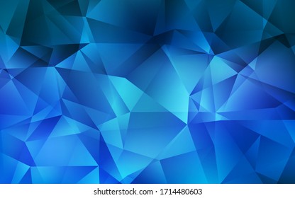 Light BLUE vector gradient triangles template. Creative illustration in halftone style with triangles. Pattern for a brand book's backdrop.