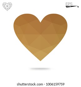 Light BLUE vector greeting Card Happy Valentine's Day. Lettering with hearts on the white polygonal background. Colored triangular illustration for your business.