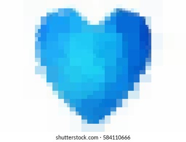 Light BLUE vector greeting Card Happy Valentine's Day. Lettering with hearts on the white polygonal background. Colored rectangular illustration for your business.