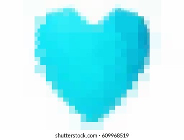 Light BLUE vector greeting Card Happy Valentine's Day. Lettering with hearts on the white polygonal background. Colored rectangular illustration for your business.