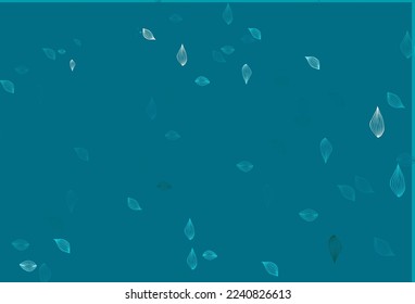 Fondo pintado a mano con el vector azul claro. Ilustración colorida brillante con hojas en estilo doodle. El patrón texturizado para el sitio web.