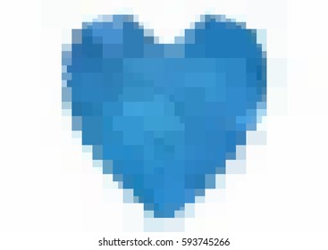 Light BLUE vector heart isolated on white background. Geometric rumpled rectangular low poly origami style gradient graphic illustration. Polygonal design for your business.