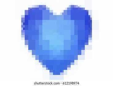 Light BLUE vector heart isolated on white background. Geometric rumpled rectangular low poly origami style gradient graphic illustration. Polygonal design for your business.
