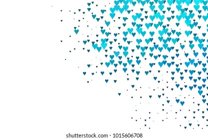 Light BLUE vector hearts isolated on white background. Cool pattern in origami style with gradient for Valentine day. Graphic illustration for your business design.