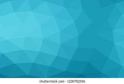 Light BLUE vector hexagon mosaic triangle mosaic. Geometric illustration in Origami style with gradient.  The completely new template can be used for your brand book.