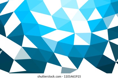Light BLUE vector hexagon mosaic triangle mosaic. A completely new color illustration in a vague style. Triangular pattern for your business design.