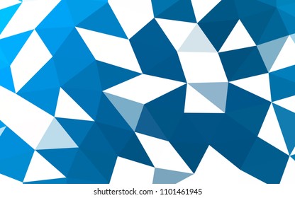 Light BLUE vector hexagon mosaic triangle mosaic. Shining colored illustration in a Brand new style. The best triangular design for your business.