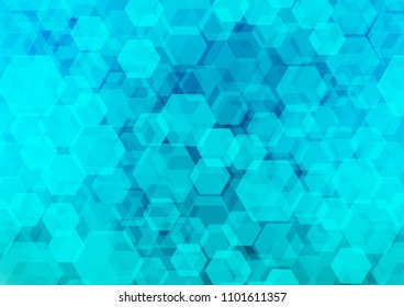 Light BLUE vector hexagon mosaic pattern. Creative geometric illustration in Origami style with gradient. The best hexagonal design for your business.