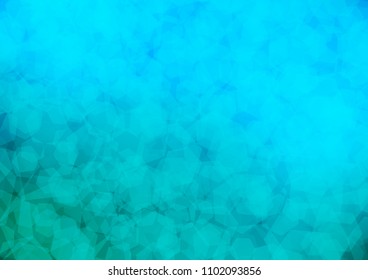 Light BLUE vector hexagon mosaic background. hexagonal geometric sample with gradient.  hexagonal pattern for your business design.