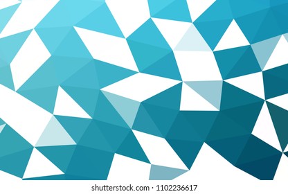 Light BLUE vector hexagon mosaic triangle mosaic. Creative geometric illustration in Origami style with gradient. Triangular pattern for your business design.