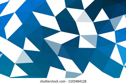 Light BLUE vector hexagon mosaic triangle mosaic. Glitter abstract illustration with an elegant design. Triangular pattern for your business design.