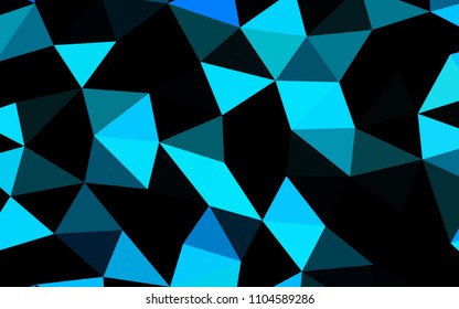 Light BLUE vector hexagon mosaic triangle mosaic. Glitter abstract illustration with an elegant design. The polygonal design can be used for your web site.
