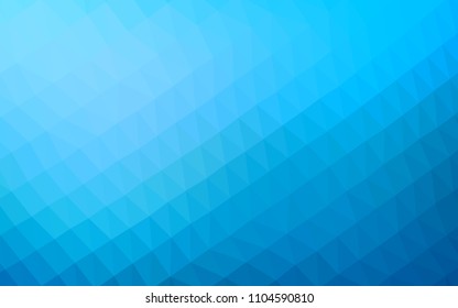 Light BLUE vector hexagon mosaic cover. Brand new colored illustration in blurry style with gradient. The best triangular design for your business.