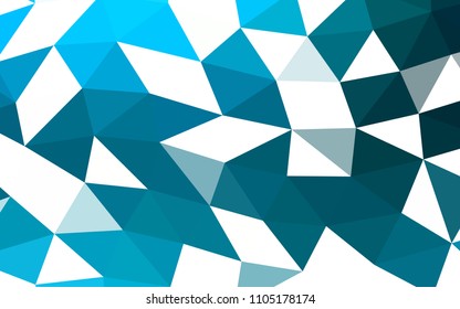 Light BLUE vector hexagon mosaic triangle mosaic. Colorful abstract illustration with gradient. The elegant pattern can be used as part of a brand book.