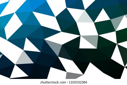 Light BLUE vector hexagon mosaic triangle mosaic. Geometric illustration in Origami style with gradient.  The polygonal design can be used for your web site.
