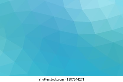Light BLUE vector hexagon mosaic triangle mosaic. Triangular geometric sample with gradient.  Brand new design for your business.