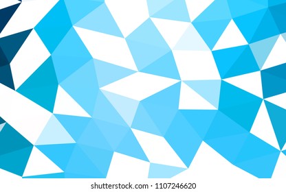 Light BLUE vector hexagon mosaic triangle mosaic. Shining illustration, which consist of triangles. The textured pattern can be used for background.