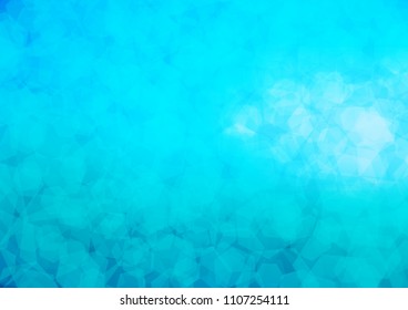 Light BLUE vector hexagon mosaic template. Brand new colored illustration in blurry style with gradient. The completely new template can be used for your brand book.