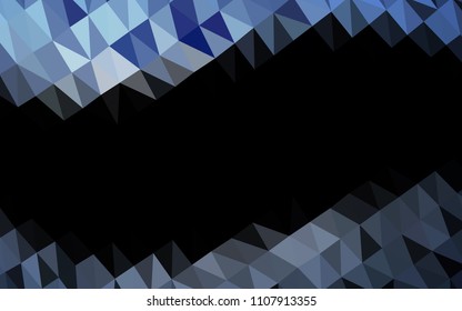 Light BLUE vector hexagon mosaic template. Creative geometric illustration in Origami style with gradient. The template can be used as a background for cell phones.