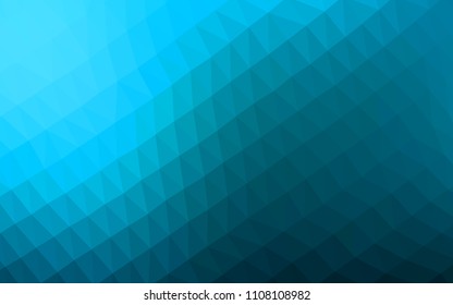 Light BLUE vector hexagon mosaic template. Modern geometrical abstract illustration with gradient. Triangular pattern for your business design.