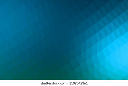 Light BLUE vector hexagon mosaic cover. Creative geometric illustration in Origami style with gradient. The best triangular design for your business.