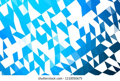 Light BLUE vector hexagon mosaic cover. Triangular geometric sample with gradient.  Brand new style for your business design.