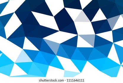 Light BLUE vector hexagon mosaic triangle mosaic. Geometric illustration in Origami style with gradient.  Brand new style for your business design.
