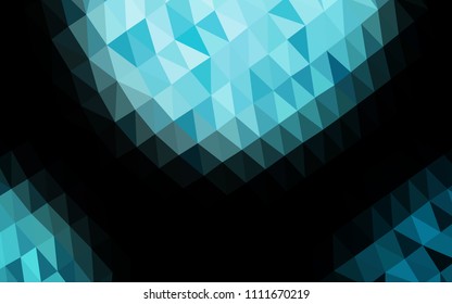 Light BLUE vector hexagon mosaic texture. Triangular geometric sample with gradient.  A completely new design for your business.