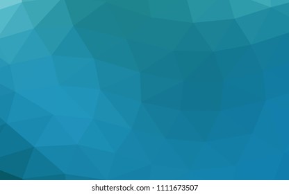 Light BLUE vector hexagon mosaic triangle mosaic. Triangular geometric sample with gradient.  Brand new design for your business.