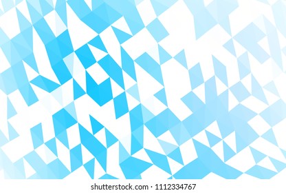 Light BLUE vector hexagon mosaic texture. Shining illustration, which consist of triangles. A completely new template for your business design.