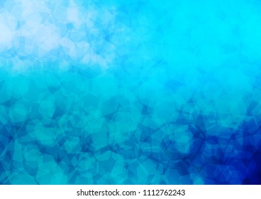 Light BLUE vector hexagon mosaic background. Colorful abstract illustration with gradient. A completely new template for your business design.