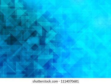 Light BLUE vector hexagon mosaic triangle mosaic. A vague abstract illustration with gradient. The template can be used as a background for cell phones.
