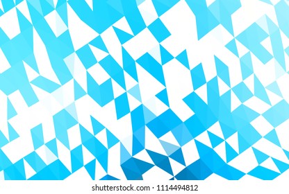 Light BLUE vector hexagon mosaic template. Modern geometrical abstract illustration with gradient. Triangular pattern for your business design.
