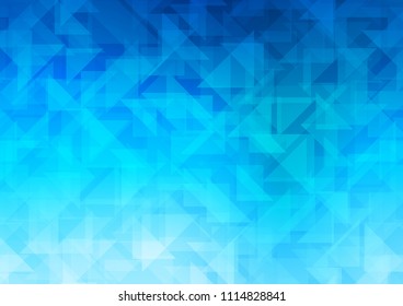 Light BLUE vector hexagon mosaic texture. Triangular geometric sample with gradient.  The textured pattern can be used for background.