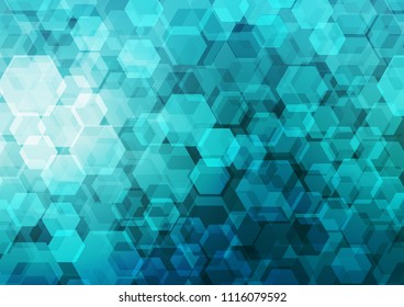Light BLUE vector hexagon mosaic pattern. Colorful abstract illustration with gradient. hexagonal pattern for your business design.