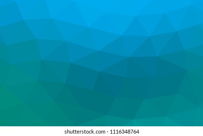 Light BLUE vector hexagon mosaic triangle mosaic. Brand new colored illustration in blurry style with gradient. The best triangular design for your business.